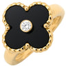 ヴァンクリーフアーペル Van Cleef & Arpels ヴィンテージ アルハンブラ VCARA41000 ブラックXイエローゴールド K18YG ダイヤモンド オニキス #50(JP10) リング 指輪 1Pダイヤ オニキス 9.5号