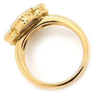 ヴァンクリーフアーペル Van Cleef & Arpels ヴィンテージ アルハンブラ VCARA41000 ブラックXイエローゴールド K18YG ダイヤモンド オニキス #50(JP10) リング 指輪 1Pダイヤ オニキス 9.5号