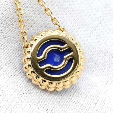 ヴァンクリーフアーペル Van Cleef & Arpels ペルレ クルール VCARP4D000 パープルXイエローゴールド K18YG ラピスラズリ ネックレス 紫 Au750 18K