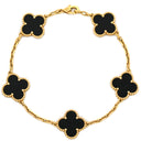 ヴァンクリーフアーペル Van Cleef & Arpels ヴィンテージ アルハンブラ VCARA41300 ブラック×イエローゴールド K18YG オニキス ブレスレット 5モチーフ YG 18K オニキス