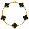 ヴァンクリーフアーペル Van Cleef & Arpels ヴィンテージ アルハンブラ VCARA41300 ブラック×イエローゴールド K18YG オニキス ブレスレット 5モチーフ YG 18K オニキス