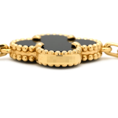 ヴァンクリーフアーペル Van Cleef & Arpels ヴィンテージ アルハンブラ VCARA41300 ブラック×イエローゴールド K18YG オニキス ブレスレット 5モチーフ YG 18K オニキス