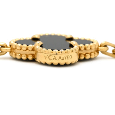 ヴァンクリーフアーペル Van Cleef & Arpels ヴィンテージ アルハンブラ VCARA41300 ブラック×イエローゴールド K18YG オニキス ブレスレット 5モチーフ YG 18K オニキス