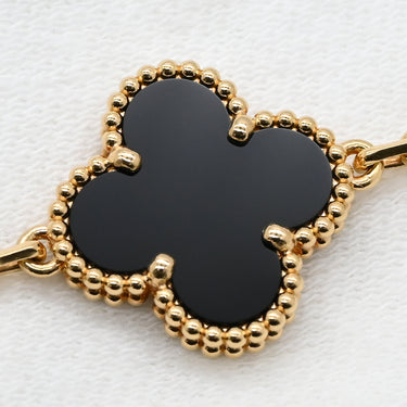 ヴァンクリーフアーペル Van Cleef & Arpels ヴィンテージ アルハンブラ VCARA41300 ブラック×イエローゴールド K18YG オニキス ブレスレット 5モチーフ YG 18K オニキス