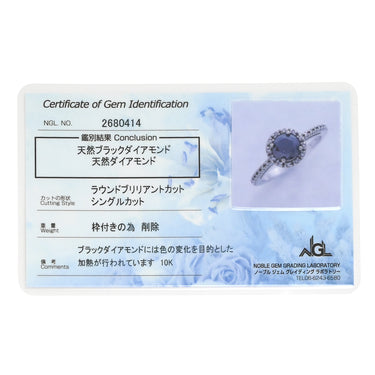 ダニア オブ ニューヨーク Danija of New York ブラックダイヤモンド ブラック×ホワイトゴールド K10WG ブラックダイヤモンド ダイヤモンド リング 指輪 DNYC 10K WG 1石 1P メレダイヤ 12.5号