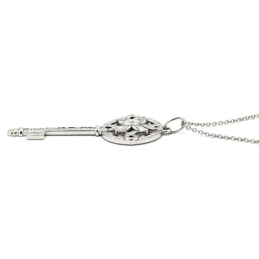 ティファニー Tiffany & Co ビクトリア ラウンドキー ダイヤ ペンダント プラチナシルバー Pt950 ダイヤモンド ネックレス T＆Co. プラチナ 950 鍵モチーフ
