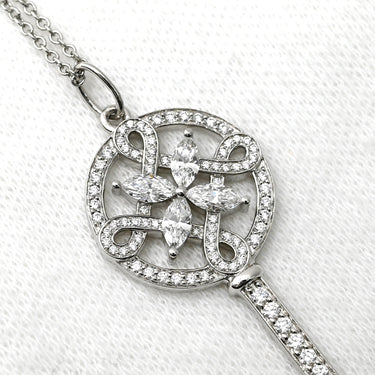 ティファニー Tiffany & Co ビクトリア ラウンドキー ダイヤ ペンダント プラチナシルバー Pt950 ダイヤモンド ネックレス T＆Co. プラチナ 950 鍵モチーフ