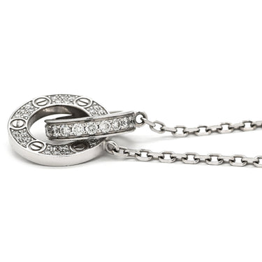 カルティエ Cartier ラブ サークル ダイヤ パヴェ B7216300 ホワイトゴールド K18WG ダイヤモンド ネックレス 18金 750WG