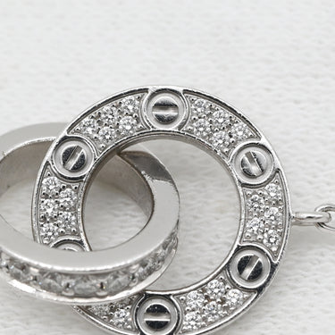 カルティエ Cartier ラブ サークル ダイヤ パヴェ B7216300 ホワイトゴールド K18WG ダイヤモンド ネックレス 18金 750WG
