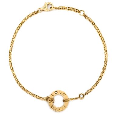 カルティエ Cartier ラブ サークル 2Pダイヤ B6038300 イエローゴールド K18YG ダイヤモンド ブレスレット 750 18K YG Wチェーン