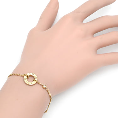 カルティエ Cartier ラブ サークル 2Pダイヤ B6038300 イエローゴールド K18YG ダイヤモンド ブレスレット 750 18K YG Wチェーン