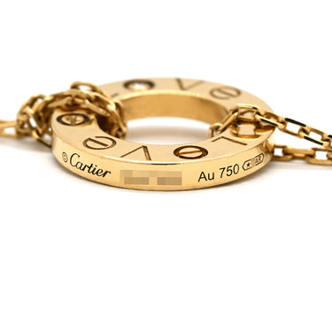 カルティエ Cartier ラブ サークル 2Pダイヤ B6038300 イエローゴールド K18YG ダイヤモンド ブレスレット 750 18K YG Wチェーン