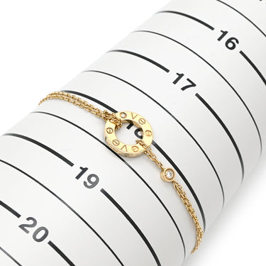 カルティエ Cartier ラブ サークル 2Pダイヤ B6038300 イエローゴールド K18YG ダイヤモンド ブレスレット 750 18K YG Wチェーン