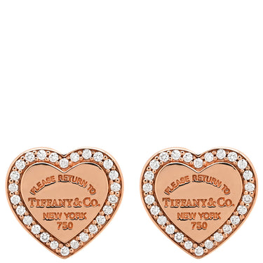 ティファニー Tiffany & Co リターン トゥ ティファニー ハートタグ ダイヤ ローズゴールド K18PG ダイヤモンド ピアス ピンクゴールド T&Co. 750 18K RG PG スタッド