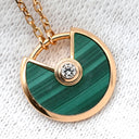 カルティエ Cartier アミュレット ドゥ カルティエ XS B7224550 グリーン×ピンクゴールド K18PG ダイヤモンド マラカイト ネックレス 750 18K 18金 ダイヤ マラカイト 緑 マット