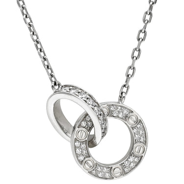 カルティエ Cartier ラブ サークル ダイヤ パヴェ B7216300 ホワイトゴールド K18WG ダイヤモンド ネックレス 18金 750WG