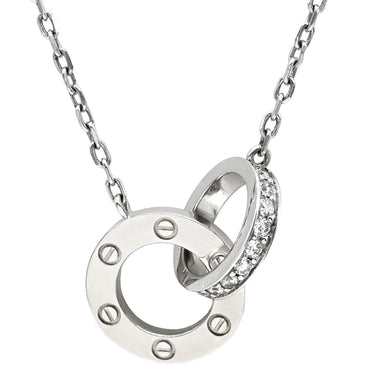 カルティエ Cartier ラブ サークル ダイヤ パヴェ B7216300 ホワイトゴールド K18WG ダイヤモンド ネックレス 18金 750WG