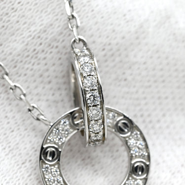 カルティエ Cartier ラブ サークル ダイヤ パヴェ B7216300 ホワイトゴールド K18WG ダイヤモンド ネックレス 18金 750WG