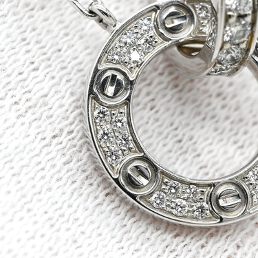 カルティエ Cartier ラブ サークル ダイヤ パヴェ B7216300 ホワイトゴールド K18WG ダイヤモンド ネックレス 18金 750WG