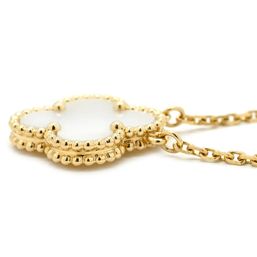 ヴァンクリーフアーペル Van Cleef & Arpels ヴィンテージ アルハンブラ ペンダント VCARA45900 パールホワイト×イエローゴールド K18YG マザーオブパール ネックレス 白 750 18K YG シェル