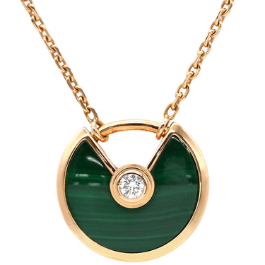 カルティエ Cartier アミュレット ドゥ カルティエ B7224550 グリーン×ピンクゴールド K18PG ダイヤモンド マラカイト ネックレス 750 18K 18金 ダイヤ マラカイト 緑