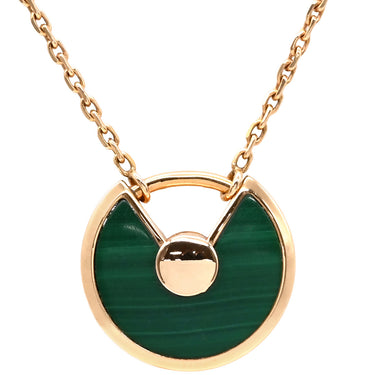 カルティエ Cartier アミュレット ドゥ カルティエ B7224550 グリーン×ピンクゴールド K18PG ダイヤモンド マラカイト ネックレス 750 18K 18金 ダイヤ マラカイト 緑