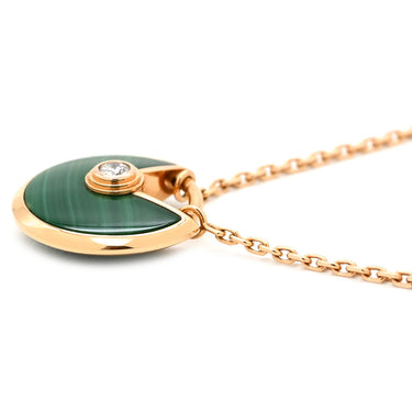 カルティエ Cartier アミュレット ドゥ カルティエ B7224550 グリーン×ピンクゴールド K18PG ダイヤモンド マラカイト ネックレス 750 18K 18金 ダイヤ マラカイト 緑