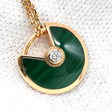 カルティエ Cartier アミュレット ドゥ カルティエ B7224550 グリーン×ピンクゴールド K18PG ダイヤモンド マラカイト ネックレス 750 18K 18金 ダイヤ マラカイト 緑