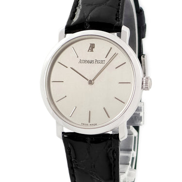 腕時計 オーデマピゲ AUDEMARS PIGUET エクストラフラット 15048BC.O.001CR 手巻き メンズ K18WG無垢 バー シルバー 薄型 AP