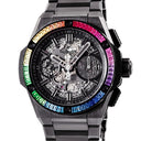 腕時計 ウブロ HUBLOT ビッグバン インテグレーテッド オールブラック レインボー 451.CX.1140.CX.4099 自動巻き メンズ デイト