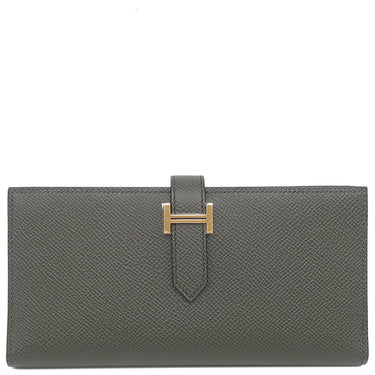エルメス HERMES ベアンスフレ ヴェールグリス ヴォーエプソン 長財布 ゴールド金具 新品 未使用 グレー 2025年製