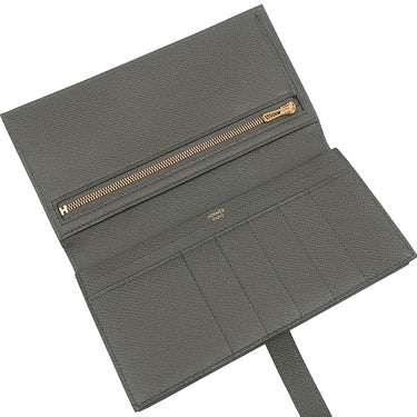 エルメス HERMES ベアンスフレ ヴェールグリス ヴォーエプソン 長財布 ゴールド金具 新品 未使用 グレー 2025年製