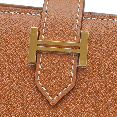 エルメス HERMES ベアンコンパクト ゴールド レザー ヴォーマダム 二つ折り財布 ゴールド金具 新品 未使用 コンパクトウォレット 2025年製