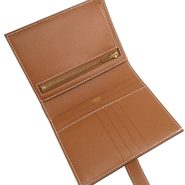 エルメス HERMES ベアンコンパクト ゴールド レザー ヴォーマダム 二つ折り財布 ゴールド金具 新品 未使用 コンパクトウォレット 2025年製