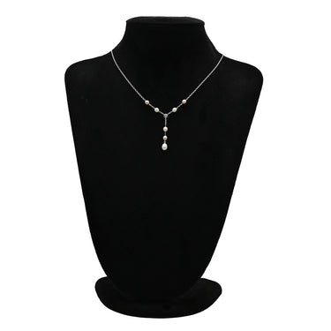 ミキモト MIKIMOTO パール ダイヤモンド パールホワイト×ピンク×ホワイトゴールド K18WG パール ダイヤモンド ネックレス MIKIMOTO 真珠 Au750 WG Y字デザイン ステーション