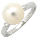 タサキ TASAKI パール 8.5mm ダイヤモンド パールホワイト×ホワイトゴールド K18WG パール ダイヤモンド リング 指輪 TASAKI 真珠 Au750 18K 18金 あこや アコヤ 11号