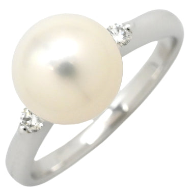 タサキ TASAKI パール 8.5mm ダイヤモンド パールホワイト×ホワイトゴールド K18WG パール ダイヤモンド リング 指輪 TASAKI 真珠 Au750 18K 18金 あこや アコヤ 11号