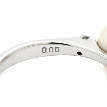 タサキ TASAKI パール 8.5mm ダイヤモンド パールホワイト×ホワイトゴールド K18WG パール ダイヤモンド リング 指輪 TASAKI 真珠 Au750 18K 18金 あこや アコヤ 11号