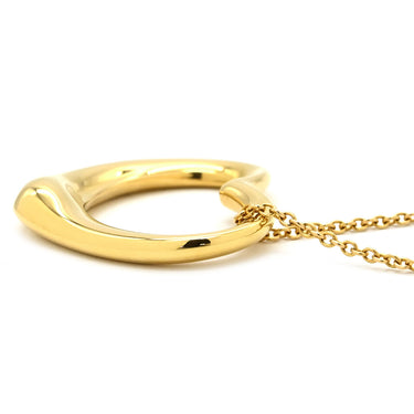 ティファニー Tiffany & Co オープンハート イエローゴールド K18YG ネックレス T＆Co. 18K 18金 750 YG エルサペレッティ