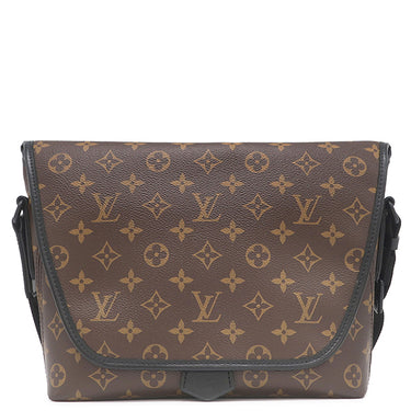 ルイヴィトン Louis Vuitton マグネティック メッセンジャー M45557 モノグラム モノグラムマカサー ショルダーバッグ マットブラック金具 茶 黒