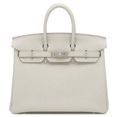 エルメス HERMES バーキン 25 パールグレー トゴ ハンドバッグ シルバー金具