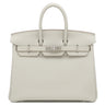エルメス HERMES バーキン 25 パールグレー トゴ ハンドバッグ シルバー金具