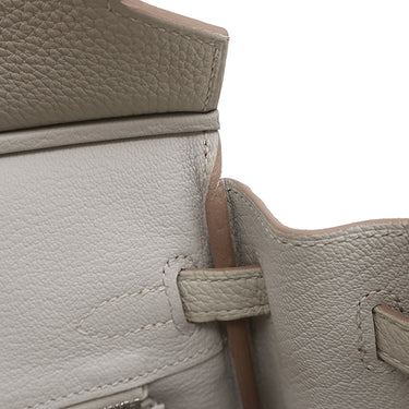 エルメス HERMES バーキン 25 パールグレー トゴ ハンドバッグ シルバー金具
