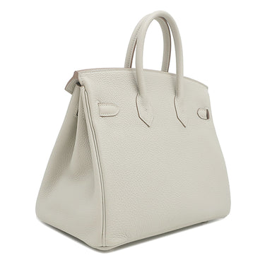 エルメス HERMES バーキン 25 パールグレー トゴ ハンドバッグ シルバー金具