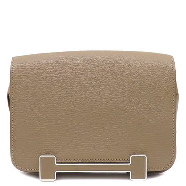 エルメス Herms ゲタ エトゥープ シェーブル ショルダーバッグ シルバー金具 グレージュ H金具