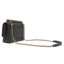 シャネル CHANEL ウッド ハンドル スモール フラップ AS4151 ブラック ラムスキン ショルダーバッグ ゴールド金具
