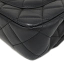 シャネル CHANEL ウッド ハンドル スモール フラップ AS4151 ブラック ラムスキン ショルダーバッグ ゴールド金具