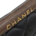 シャネル CHANEL ウッド ハンドル スモール フラップ AS4151 ブラック ラムスキン ショルダーバッグ ゴールド金具