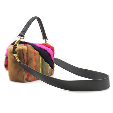 フェンディ FENDI ミンク バケット レインボー インレイ 8BR600AJP5F0TMN マルチカラー ミンク レザー 2WAYバッグ ゴールド金具 ショルダー