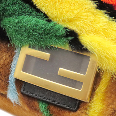 フェンディ FENDI ミンク バケット レインボー インレイ 8BR600AJP5F0TMN マルチカラー ミンク レザー 2WAYバッグ ゴールド金具 ショルダー
